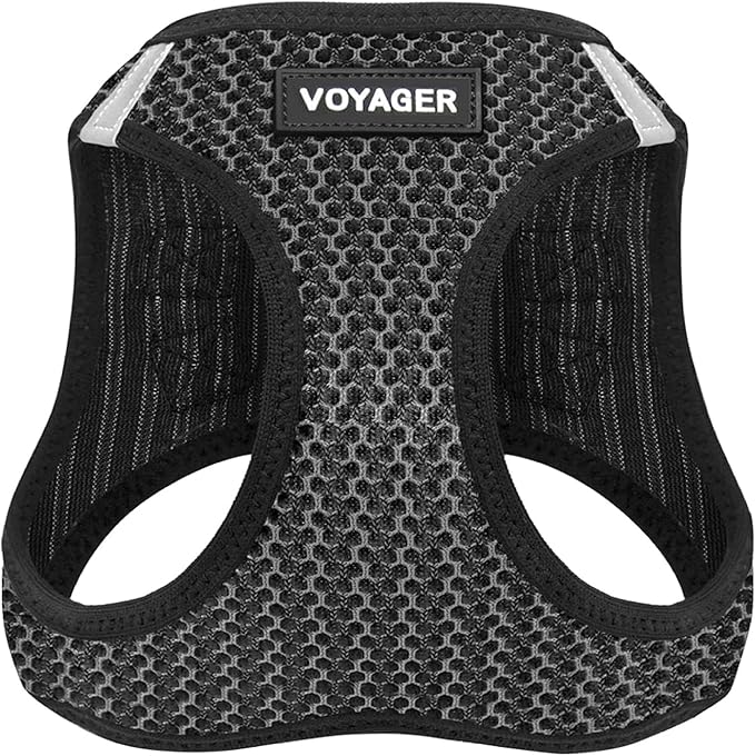 Best Pet Supplies - All Weather Mesh/Plush, Reflective, No Pull Harness for Small, Medium Dogs, Cats - Secure with Hook & Loop Fastener, Buckle, Double D-Rings - Gray 2-Tone, XS