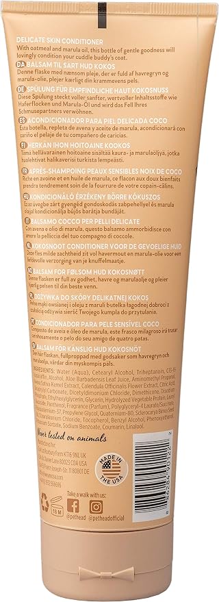 Pet Head Sensitive Soul Dog Conditioner | Coconut Scent | Conditioner for Dogs with Sensitive Skin | Professional Grooming | Vegan | pH-Neutral | Gentle Formula for Puppies | Made in USA | 8.4 fl. oz.