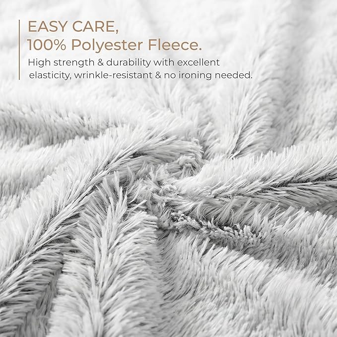 PJYuCien Dog Blanket for Dogs, Puppies and Pets, Lightweight & Portable Fluffy Fleece Throw, Super Soft Plush Cat Blanket for Couch/Car Seat/Furniture, Machine Washable, 50"x60", Grey
