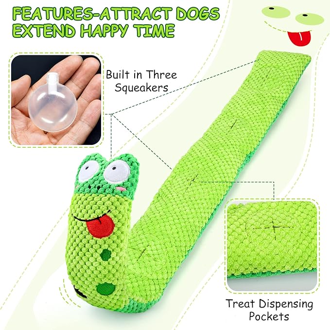 Letsmeet Squeaky Snuffle Dog Toy for Boredom Relief, Interactive Treat Puzzle Plush for Mental Stimulation & Foraging Training, Soft Chew Toy for Small Medium Dogs