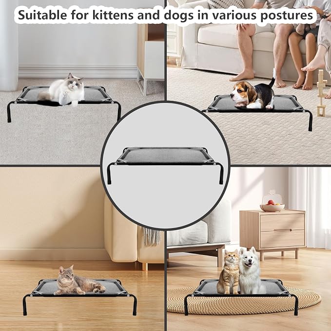 Newly Upgraded Elevated Cat Beds for Indoor - Washable Material, Comfortable Elevated Design for Cats, Ideal for Indoor Use to Keep Pets Cool and Cozy, Suitable for Small and Medium-Sized Cats