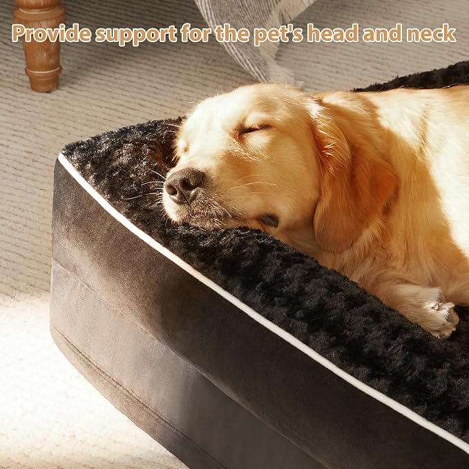 BFPETHOME Orthopedic Dog Beds for Large Dogs-Waterproof Sofa Dog Bed with Removable Washable Cover, Big Pet Bed with Waterproof Lining and Nonskid Bottom,Pet Bed for Large Dogs