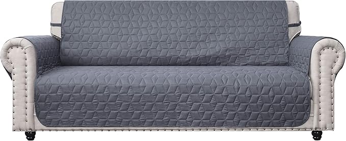 Ameritex Couch Sofa Slipcover 100% Waterproof Nonslip Quilted Furniture Protector Slipcover for Dogs, Children, Pets Sofa Slipcover Machine Washable (Light Grey, 68'')