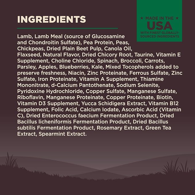 Wellness CORE Adult Dry Dog Food, Grain Free Kibble, Natural, High Protein, Lamb Recipe, 22 lb Bag