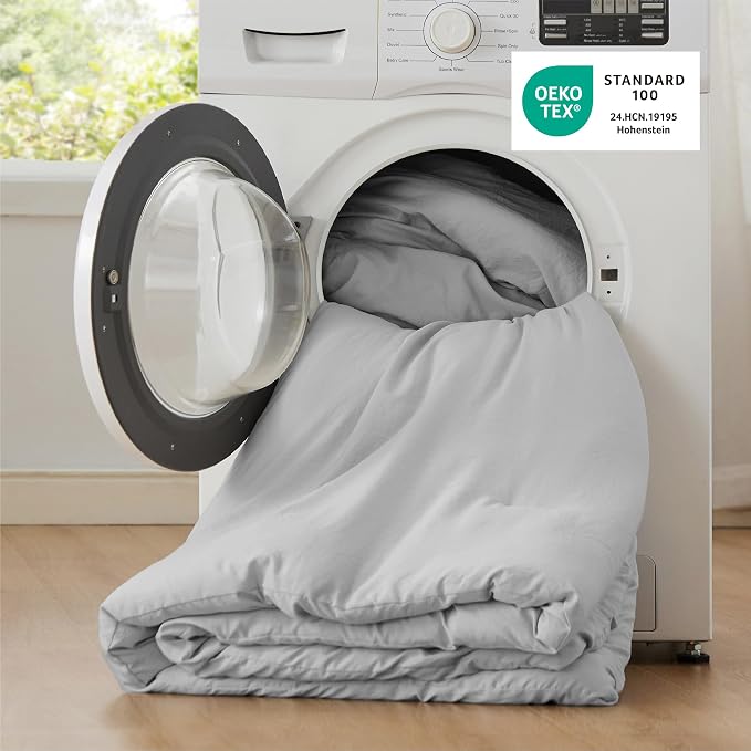 Bedsure Full Comforter Set, Silver Grey Soft Prewashed Bedding for All Seasons, 3 Pieces GentleSoft Bed Set, 1 Lightweight Comforter (82"x86") and 2 Pillowcases (20"x26")