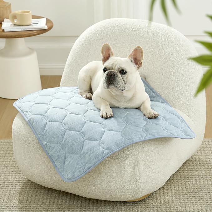 COZY KISS Dog&Cat Cooling Couch Cover, 27.5x27.5 Inch Waterproof Pet Pad, Q-Max > 0.4 Cool-Tech Fabric, Blue
