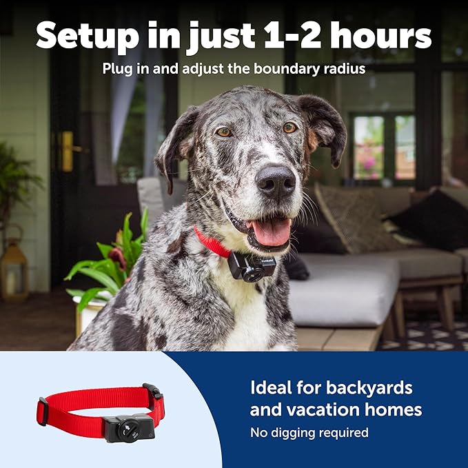 PetSafe Wireless Containment Fence for 2 Dogs - No Wire to Bury - Covers Acre Yard - for Dogs 5 Lb. and Up - from the Parent Company of Invisible Fence Brand