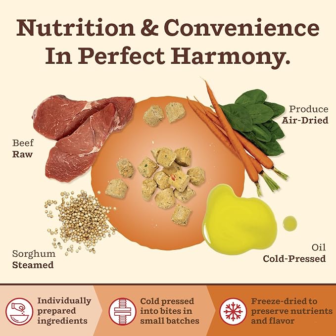 Primal Kibble in The Raw, Freeze Dried Dog Food, Beef, Scoop & Serve, Made with Raw Protein, Whole Ingredient Nutrition, Crafted in The USA, Dry Dog Food 5.4 lb Bag
