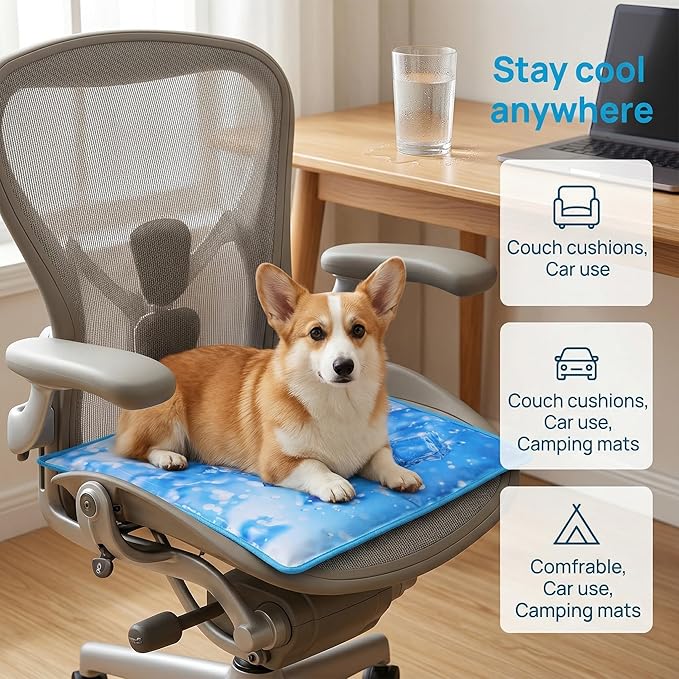 Dog Cooling Mat 2.0, Universal Pet Cooling Pad, Double-Sided Durable Water-Resistant, Portable and Easy to Clean, Suitable for All Pets, Keep Your Pet Cool Indoors and Outdoors (18" x 18")