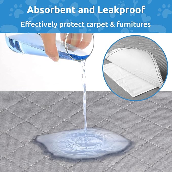 Washable Reusable Dog Pee Pads, 82"x120" Absorbent & Waterproof Puppy Training Pad for Crate, Playpen & Carpet, Large Potty Pads for Dogs, Cats & Small Pets