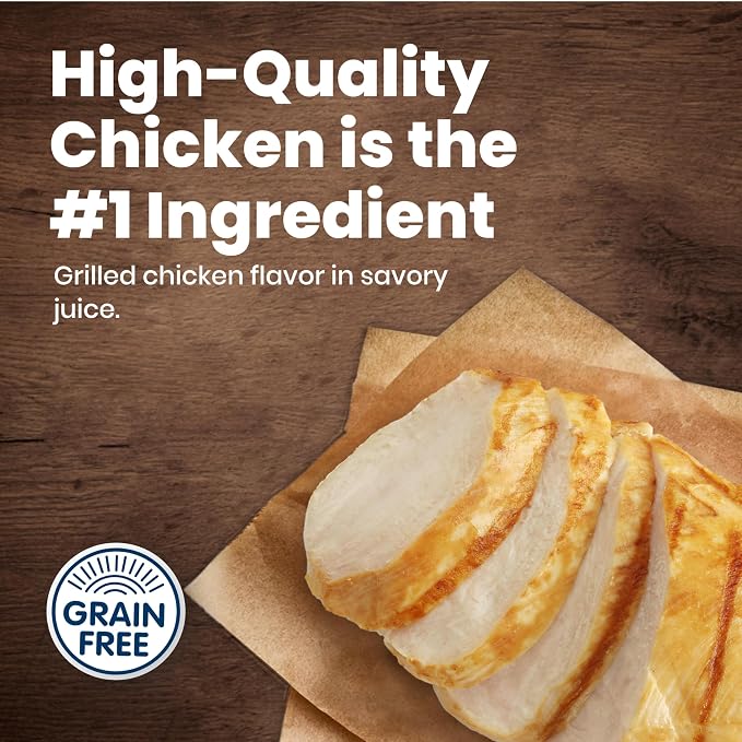 Blue Buffalo Delights Grilled Chicken Flavor Paté Natural Grain Free Wet Dog Food for Small Breed Dogs in Savory Juice with Natural Ingredients, Vitamins & Minerals, 3.5-oz. Each (12 Cups)