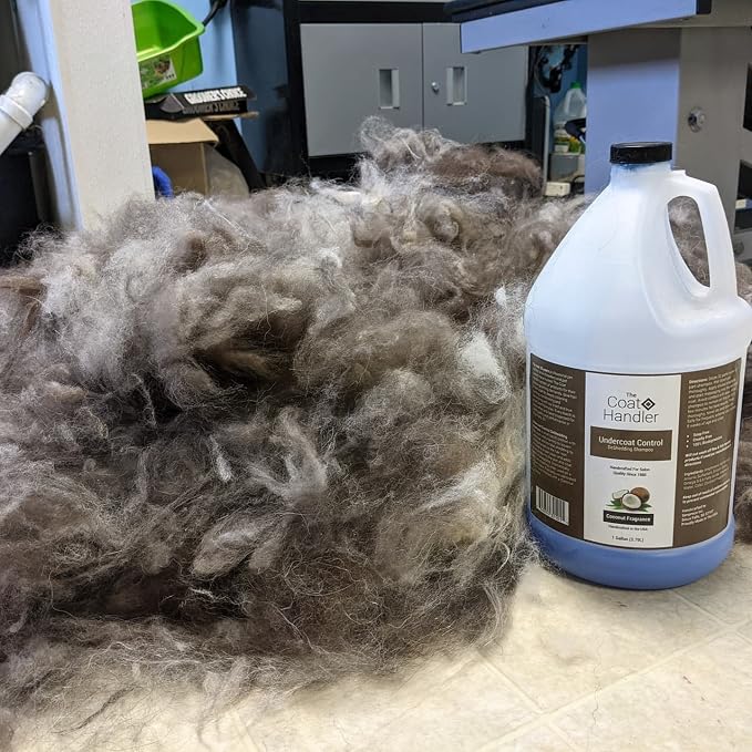 The Coat Handler Undercoat Control deShedding Dog Shampoo, 1 Gallon - Combats and Reduces Shedding, Undercoat Removal, Omega 3 & 6 Rich, Vitamin E Strengthens The Hair Follicle, Natural