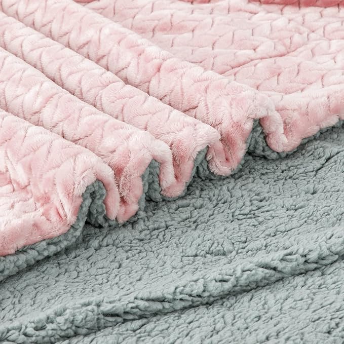 Fuzzy Blanket or Fluffy Blanket for Baby Girl or boy, Soft Warm Cozy Coral Fleece Toddler, Infant or Newborn Receiving Blanket for Crib, Stroller, Travel, Outdoor (32" x 40", MD-Sakura Pink)