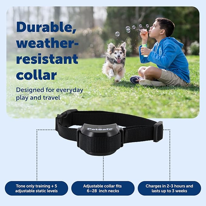 PetSafe Stay & Play Compact Wireless Pet Fence, No Wire Circular Boundary, Secure up to 3/4 Acre, No-Dig and Portable, for Dogs 5lbs and up, from Parent Company Invisible Fence Brand