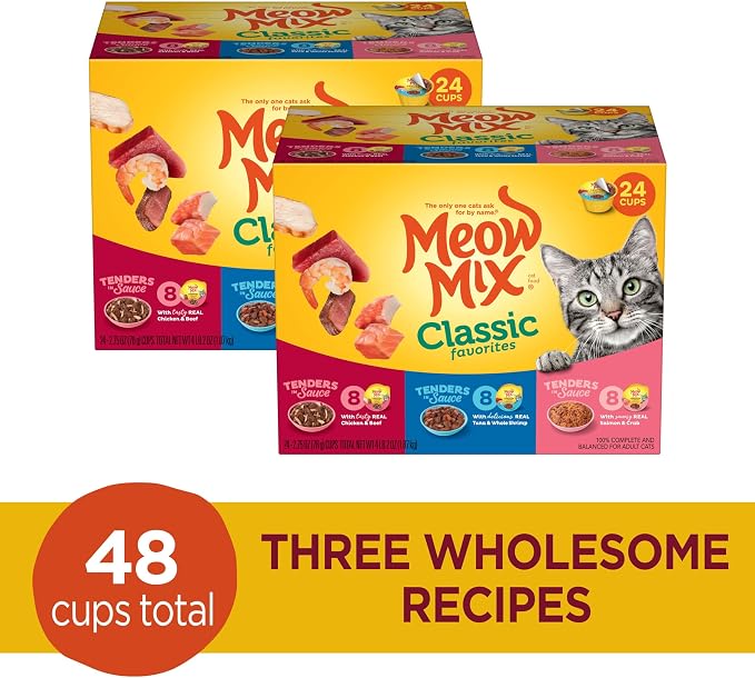 Meow Mix 2.75 Ounce Classic Favorites Variety 24 Pack