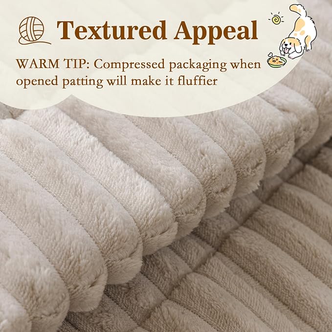 MYSKY HOME Couch Covers for 2 Cushion Sofa, Couch Cover for Dogs, Sofa Covers for Pets Washable, Soft Non-Slip Sofa Slipcovers, Loveseat Couch Covers, Furniture Protector, Oatmeal, 27.6" x 59"