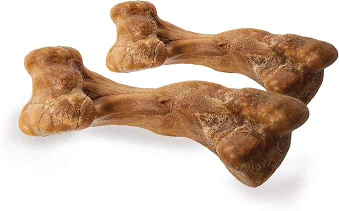 Nylabone Healthy Edibles WILD Natural Dog Bones Long Lasting, Bison Flavor Bone Dog Treats, Medium (2 Count)