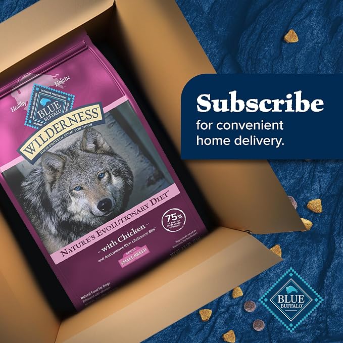 Blue Buffalo Wilderness Adult Small Breed Dry Dog Food Real Chicken with Natural Ingredients (Pack of 3)