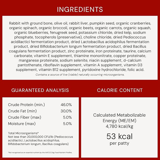 Stella & Chewy's Freeze-Dried Raw Dinner Patties - Absolutely Rabbit Recipe - High Protein Grain-Free Puppy & Dog Food - Perfect For Picky Eaters - 25 oz