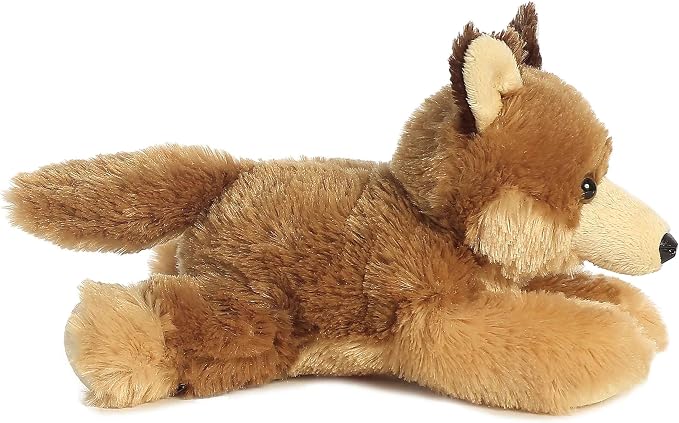 Aurora® Adorable Mini Flopsie™ Clever Coyote™ Stuffed Animal - Mini Companions Ready for Playful Adventures - for Kids All Ages, Toddlers, Adults, and Families - Brown 8 Inches