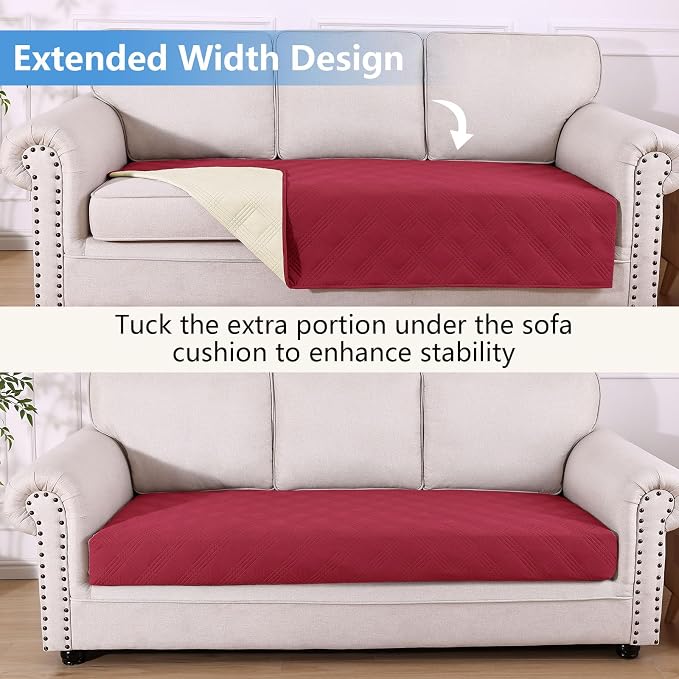hyha Waterproof Dog Blanket, Reversible Pet Bed Blanket, Soft Sofa Couch Cover for Dogs Washable, Waterproof Pet Couch Covers for Sofa Puppy Cats Furniture Protector(40"x80", Wine Red/Beige)