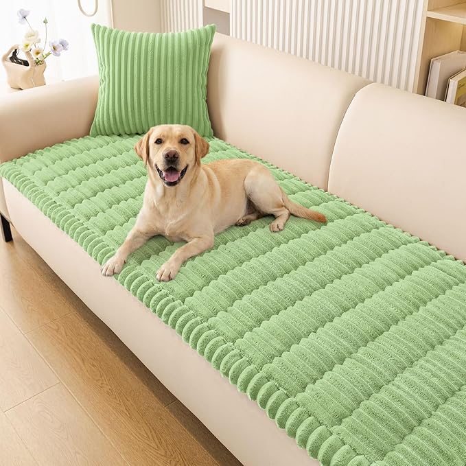 Smiry Couch Cover for Dogs, Non Slip Washable Sofa Protector for Pets, Soft Furniture Cover for Pet, Stylish Sofa Covers, Cozy Protect Against Fur, Dirt & Everyday Messes (Grass Green, 27.6" x 88")