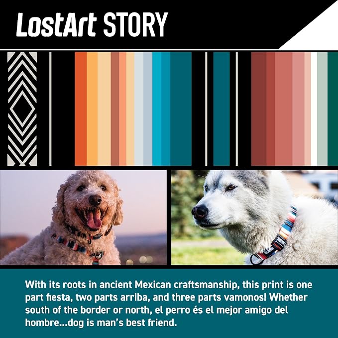 Wolfgang Heavy Duty Adjustable Dog Harness, Pull-Tested to Over 800 lbs for Walking & Training, LostArt Print, Medium
