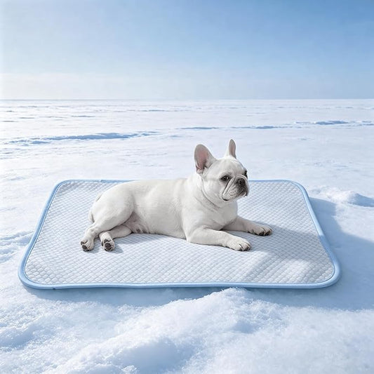 petfelix Dog Cooling Mat, Scratch Resistant Stain Resistant QMAX>0.5 Dog Cooling Pad for Medium Dogs, Self Cooling Mat for Dogs, No Water or Electricity Needed, Blue, Medium, 26"x20"
