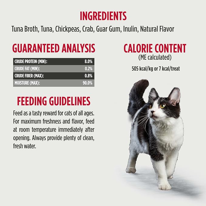 Nulo Freestyle Lickable Cat Treats - Perfect Purées Tuna & Crab, Squeezable Grain-Free Wet Cat Food Topper, High Moisture for Hydration, 48 x 0.5oz