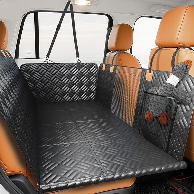 PROZAR Dog Car Seat Cover for Back Seat, Hard Bottom Back Seat Extender, Back Seat Pet Cover for Dogs - Supports 400lbs, Back Seat Pet Cover, Dog Hammock for Full-Size Trucks/SUVs