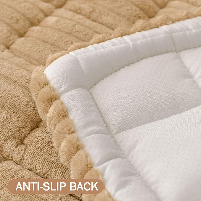 Smiry Couch Cover for Dogs, Non Slip Washable Sofa Protector for Pets, Soft Furniture Cover for Pet, Stylish Sofa Covers, Cozy Protect Against Fur, Dirt & Everyday Messes (Camel, 27.6" x 59")