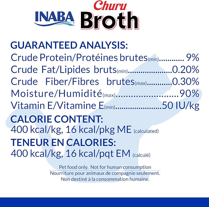 INABA Churu Broth for Cats, Side Dish Pouch, 1.4 Ounces per Pouch, 12 Pouches, Chicken Recipe