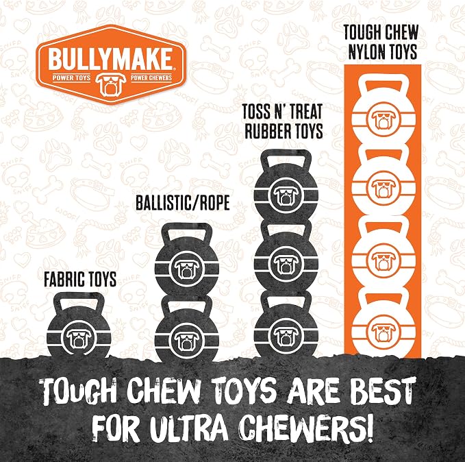 BULLYMAKE Green Tough Chew Horseshoe Toy for Dogs, Durable Nylon Dog Toys for Aggressive Chewers, Dental Stimulating, Tough Chewers, Boredom Busting, Made in USA