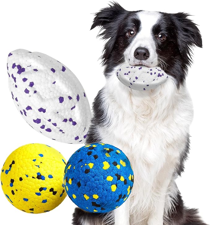 Kimee Dog Balls Upgraded Dog Tennis Balls for Aggressive Chewers, 5.3'' Indestructible Tennis Ball, More Bite-Proof Chew Toys, Long-Lasting Teething Ball for Puppies Small Medium Large Dogs