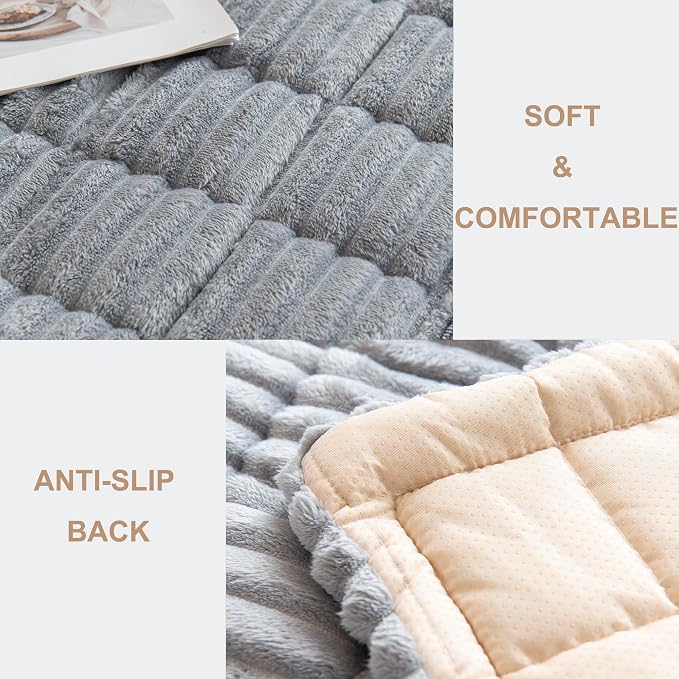 Mivnue Pet Couch Cover, Couch Covers for Dogs, Washable Dog Sofa Covers Couch Protector, Fuzzy Non Slip Couch Slipcover Pet Friendly (Light Grey, 27.6" x 82.7")