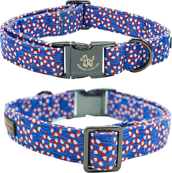Elegant little tail Independence Dog Collar, Holiday Pet Collars with Bow Durable Patriotic Pet Collars Adjustable Dog Collar for Medium Dogs