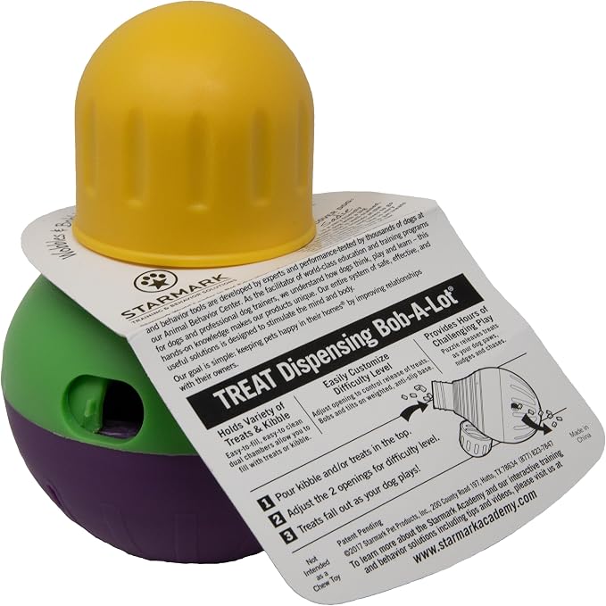 StarMark Bob-A-Lot Interactive Dog Toy, Small, Green (SMBALS)