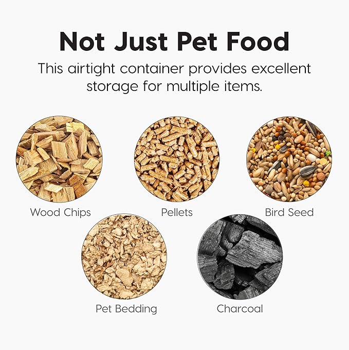 IRIS USA Dog Food Storage Container, Airtight Lid, Up to 13 Pounds Pet Food Storage, Versatile Pet Food Bin, Treats, BPA Free, Almond