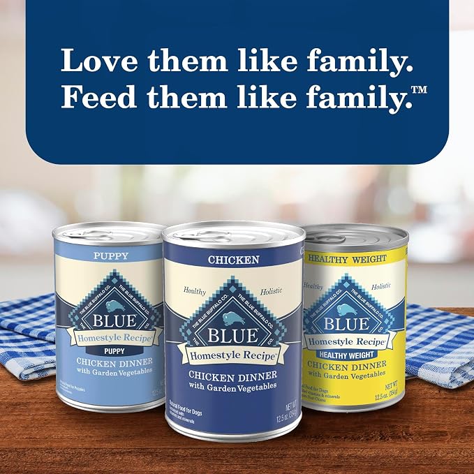 Blue Buffalo Homestyle Recipe Chicken Dinner with Garden Vegetables Natural Wet Dog Food for Adult Dogs, Paté with Natural Ingredients, Vitamins & Minerals, 12.5-oz. Can (12 Count)
