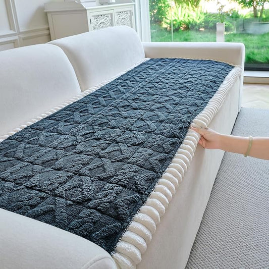 Fuzzy Couch Covers for Dogs, Non Slip Thick Dog Couch Cover Protector, Plush Pet Couch Covers for Sofa Washable, Soft Sofa Cushion Slipcovers Pet Friendly(1PC, Dark Grey, 27.6”x94.5”)