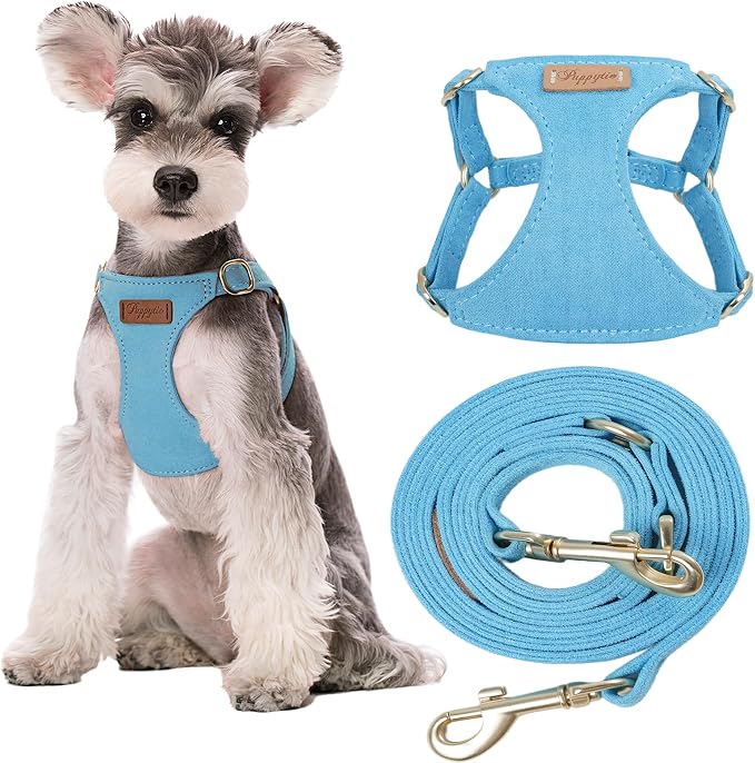 Puppytie Dog Harness with Multifunction Dog Leash,Soft Adjustable No Choke Escape Proof Pet Harness Vest for Medium Dogs or Large Dogs,Ocean Blue,M