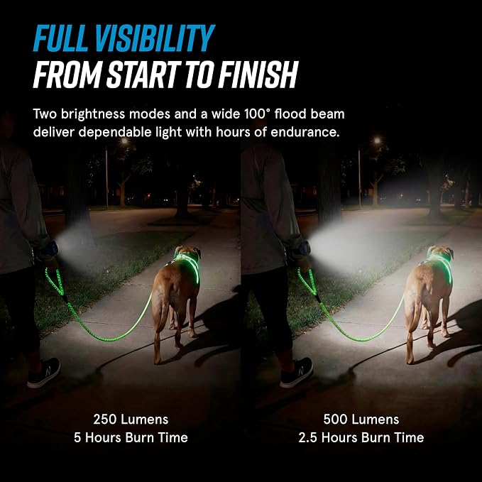 Noxgear LightHound (X-Large) + Wrist Light – Illuminated and Reflective Harness for Dogs Including Multicolored LED Fiber Optics (USB Rechargeable, Adjustable, Lightweight, Rainproof)
