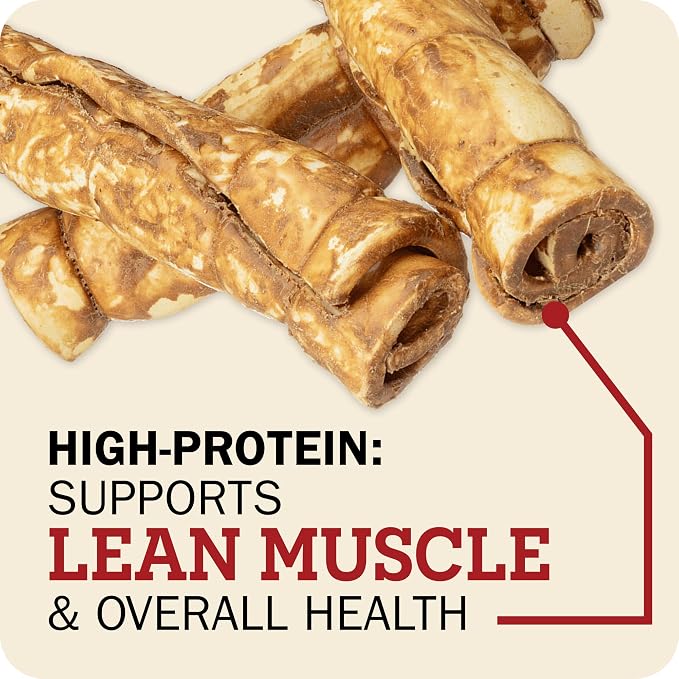 Redbarn Pet Products All-Natural Large Beef Cheek Rolls for Dogs, Chicken & Carrot Glazed - Single Ingredient Grain-Free Chew Treat Naturally Rich in Collagen - Packaging May Vary, Pack of 4