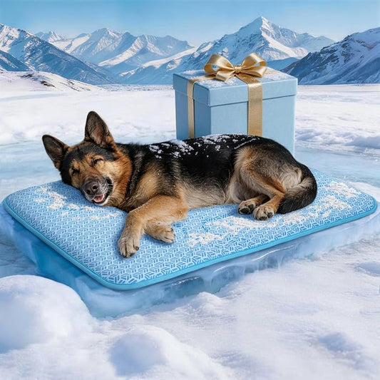 Cooling Mat for Dogs, Large Dog Bed & Dog Cooling Pad, Waterproof Pet Cooling Mat with Breathable Foam, Instant Relief for Dogs & Cats, Blue 44"x32"