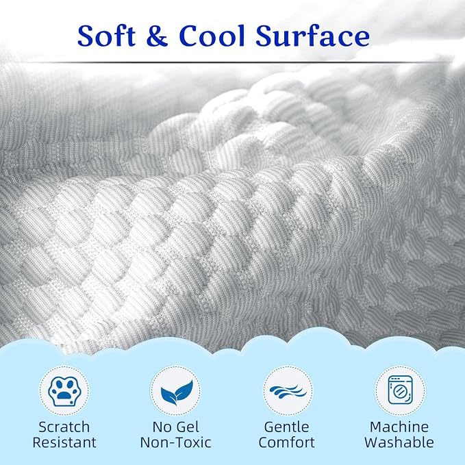 Mora Pets Dog Cooling Mat Instant Self Cooling Pad for Dogs & Cats Breathable Washable Summer Pet Cool Mat Indoor Outdoor, Puppy Cold Blanket for Floor Crate Car Travel Use Small 28'' x 22'' Grey