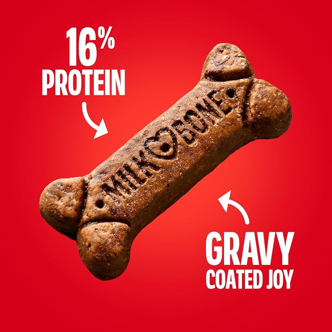 Milk-Bone GravyBones Dog Biscuits, Gravy Coated Small Dog Treats, 60 Oz. Boxes (Pack of 3)