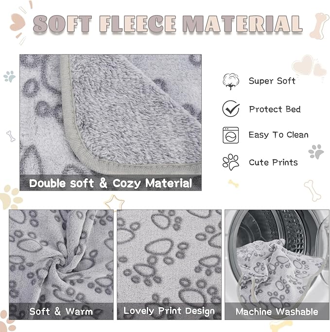 6 Pack Guinea Pig Cage Liner, Washable Guinea Pig Fleece Blankets Beding Accessories, Flannel Throw Warm Sleep Mat, Pet Pee Pads for Small Animal Hamster Rabbit Puppy Cat (Dark Color, 26x14 Inch)