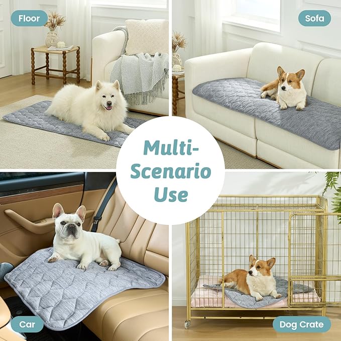 COZY KISS Dog&Cat Cooling Couch Cover, 27.5x27.5 Inch Waterproof Pet Pad, Q-Max > 0.4 Cool-Tech Fabric, Dark Grey