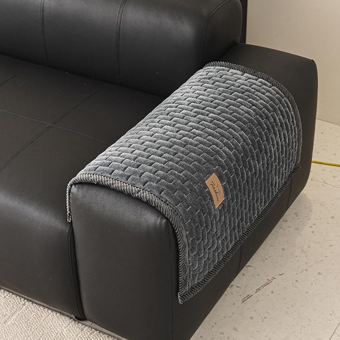 Couch Covers for Dogs Washable, Velvet Dog Couch Cover Protector, Fuzzy Plush Pet Sofa Cover for Single Sofa, Sofa Covers for Pets(1,Dark Grey,27.6"x27.6",Single Seater)