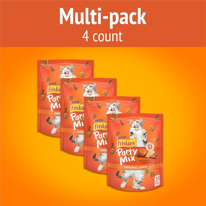 Purina Friskies Cat Treats, Party Mix Original Crunch - 30 oz. Pouch